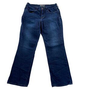 Levis Womens 505 Jeans Size 8 Blue Dark Denim Straight Leg Mid Rise Stretch